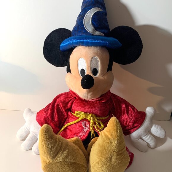 Mickey Mouse Plush Fantasia Sorcerer Wizard Stuffed Disney Parks Fantasmic - Picture 1 of 4